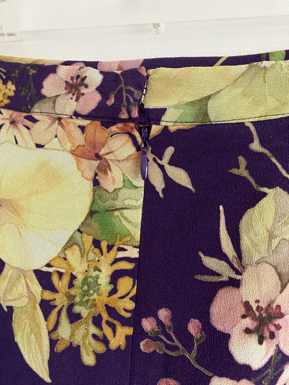 SOLD Magrella | Floral Midi Skirt | Plum Botanical Print | Size 38 - Picture 6 of 7